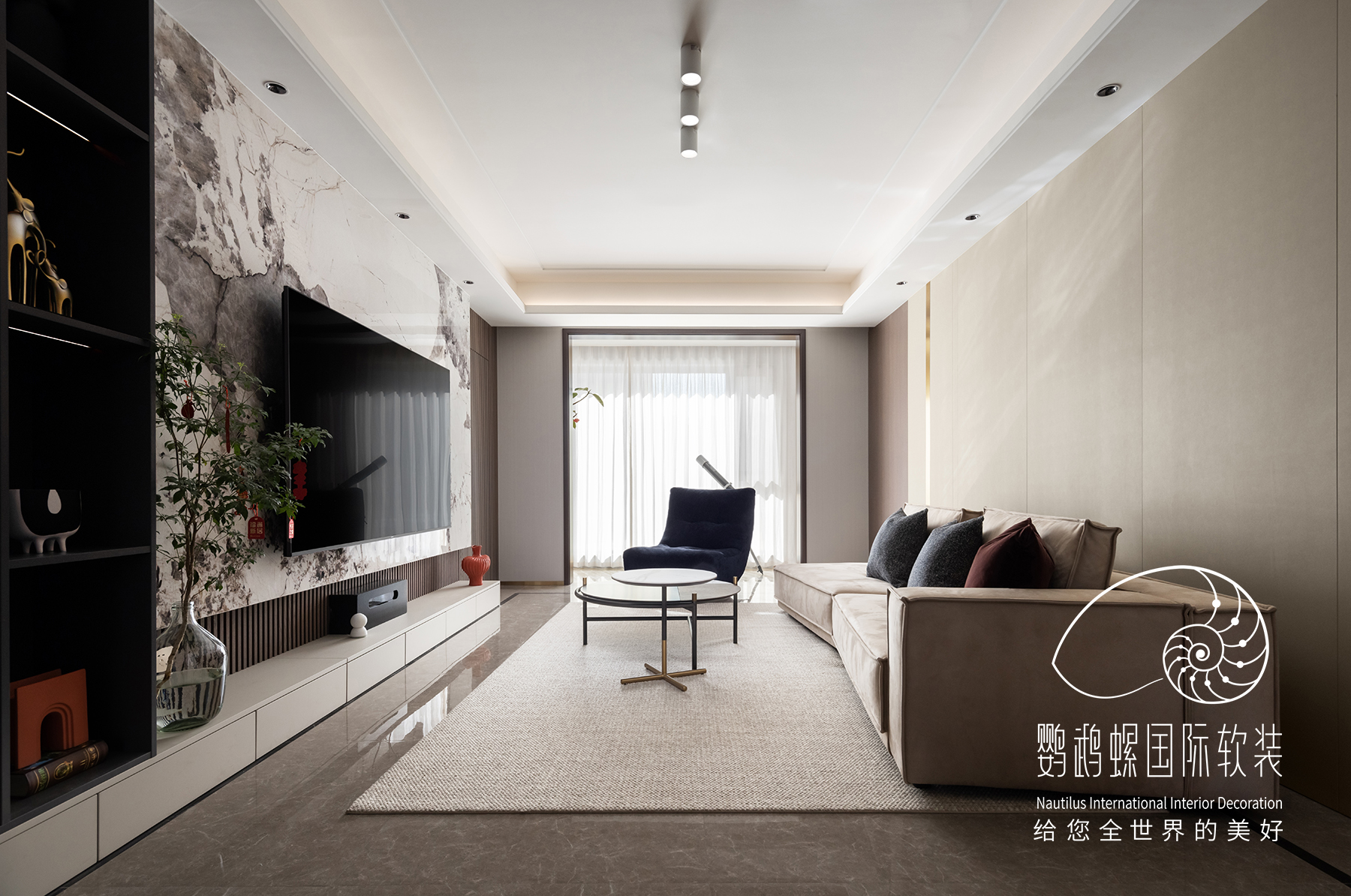 正定文化村260㎡下跃现代气概装修软装实景图_精装房